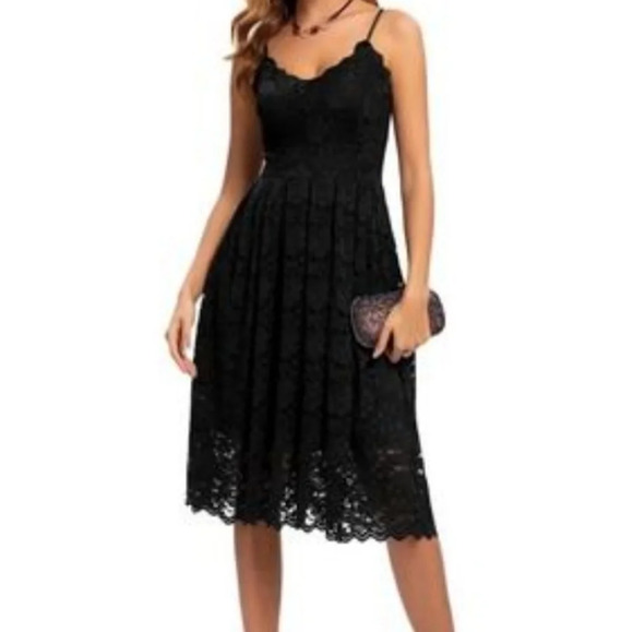 NWT Atnlewhi Womens Spaghetti Strap V Neck Sleeveless Evening A Line Dresses - Picture 2 of 4